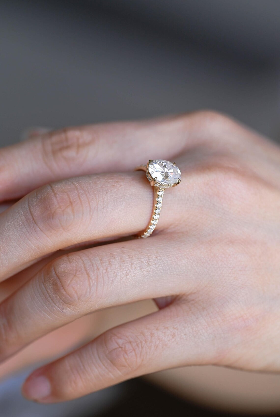Modern Hidden Halo Ring