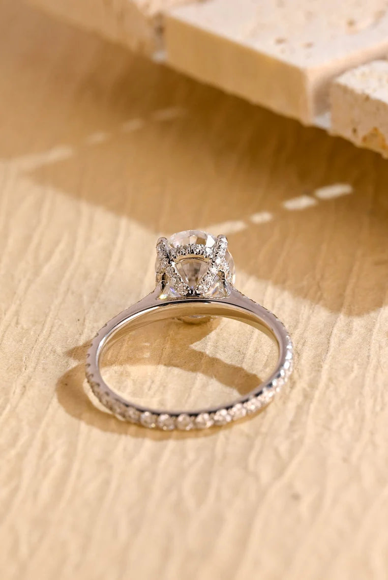 1 Carat Oval Moissanite Engagement Ring