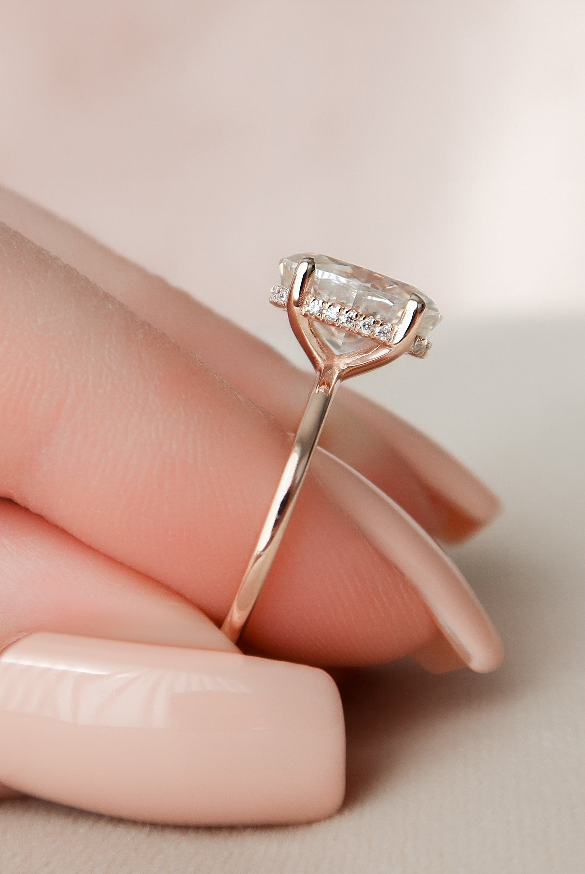 Oval Solitaire Moissanite Ring