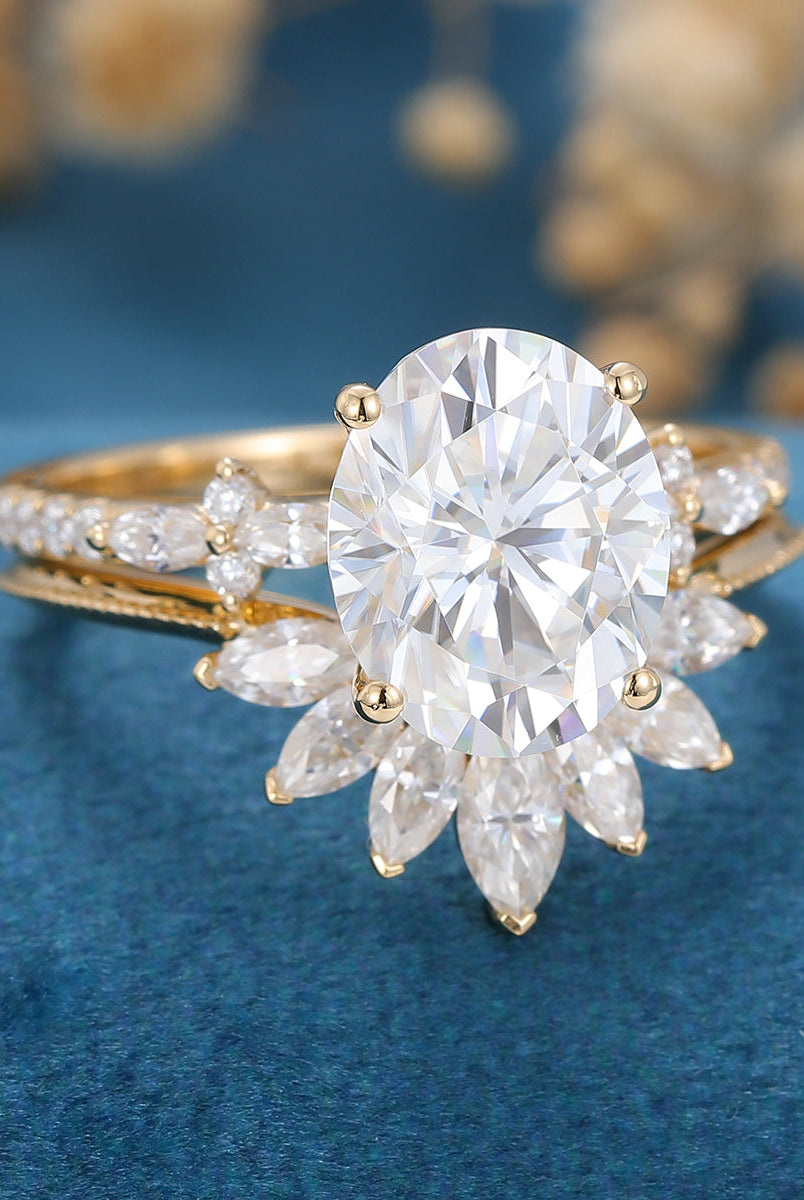 oval-shaped-moissanite-pave-setting-bridal-set