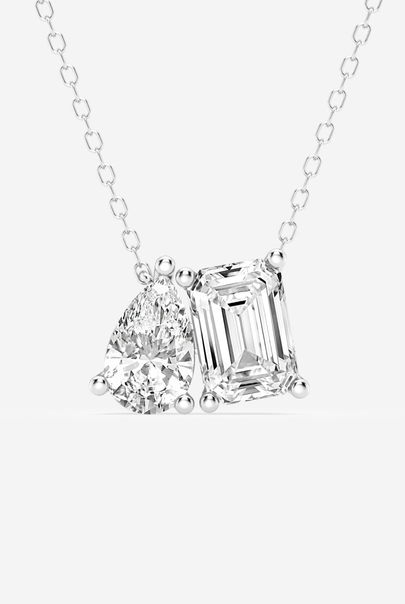 2-22-tcw-emerald-pear-moissanite-diamond-two-stone-necklace