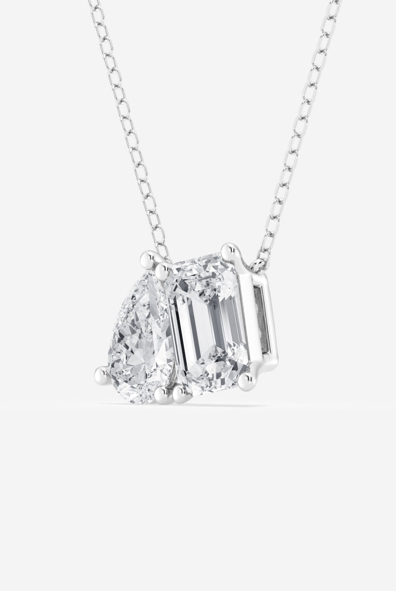 2-22-tcw-emerald-pear-moissanite-diamond-two-stone-necklace