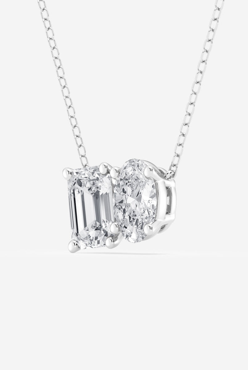 2-40-tcw-emerald-oval-moissanite-diamond-two-stone-necklace