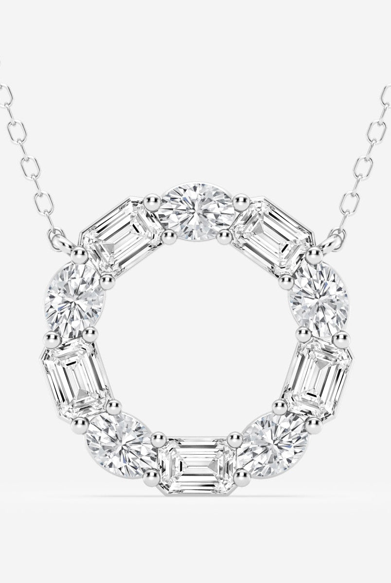 3-0-tcw-emerald-oval-moissanite-diamond-circle-pendant-necklace