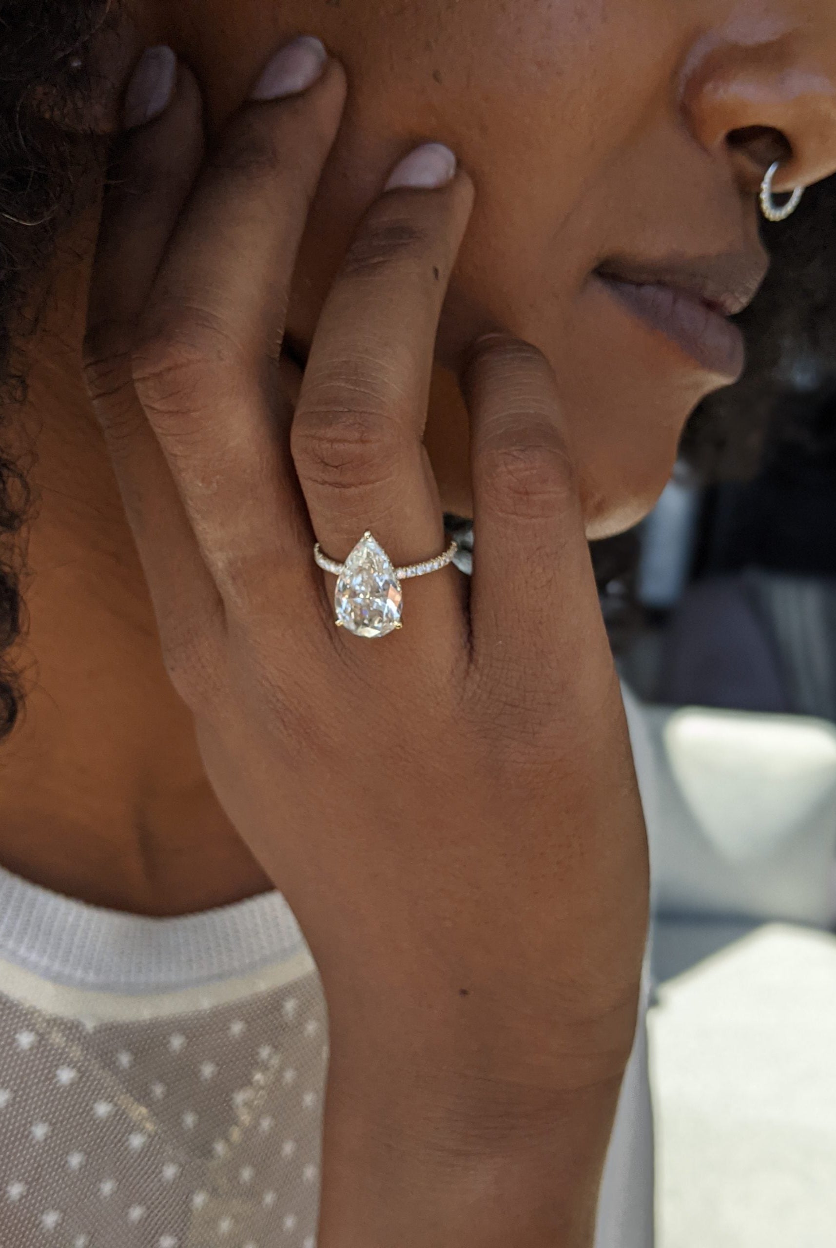 Moissanite engagement ring set for brides