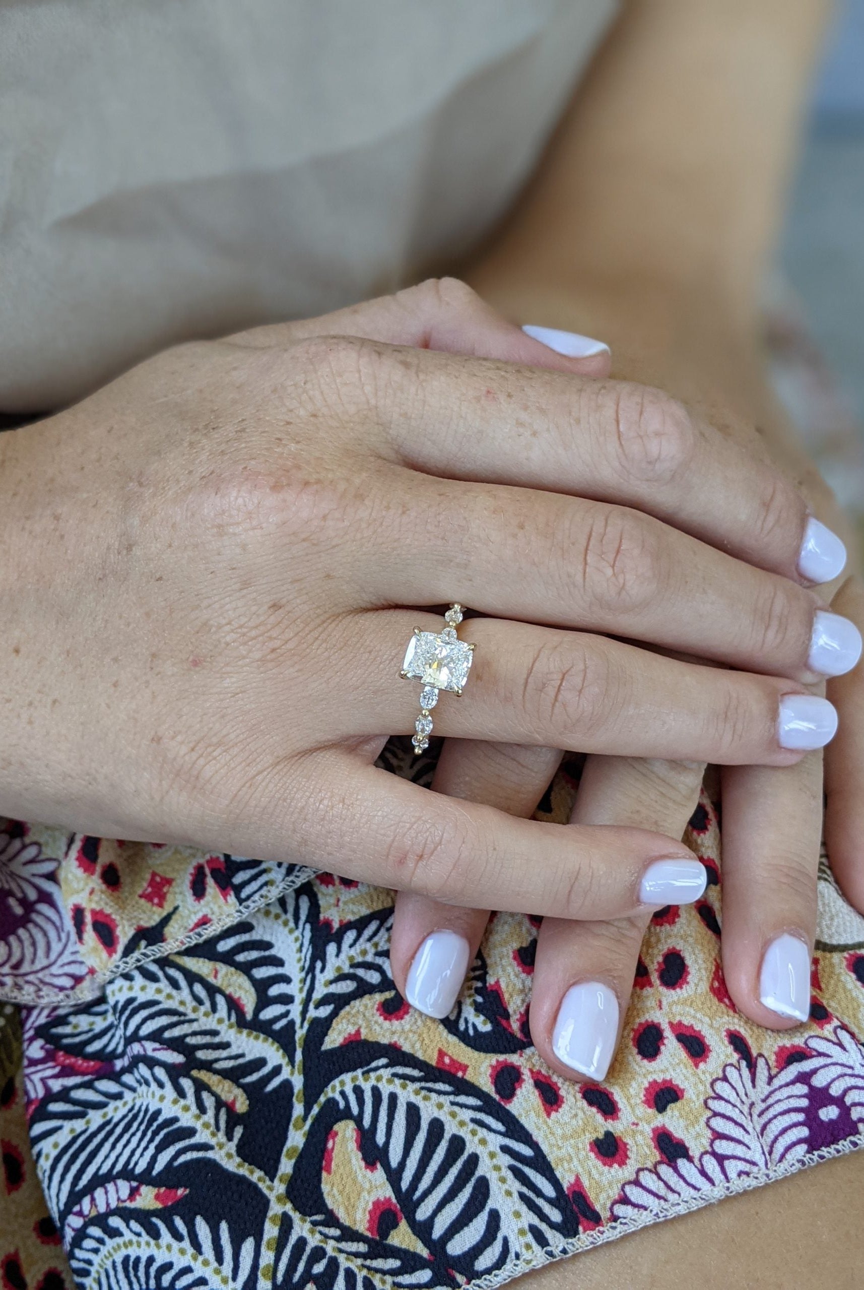 Moissanite bridal band set