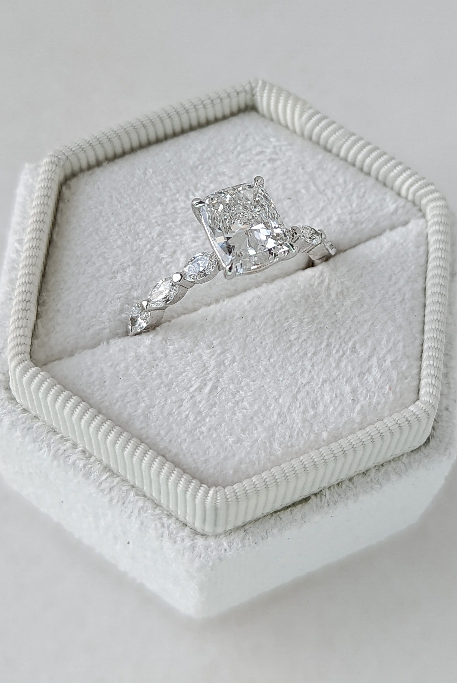 Moissanite engagement ring set