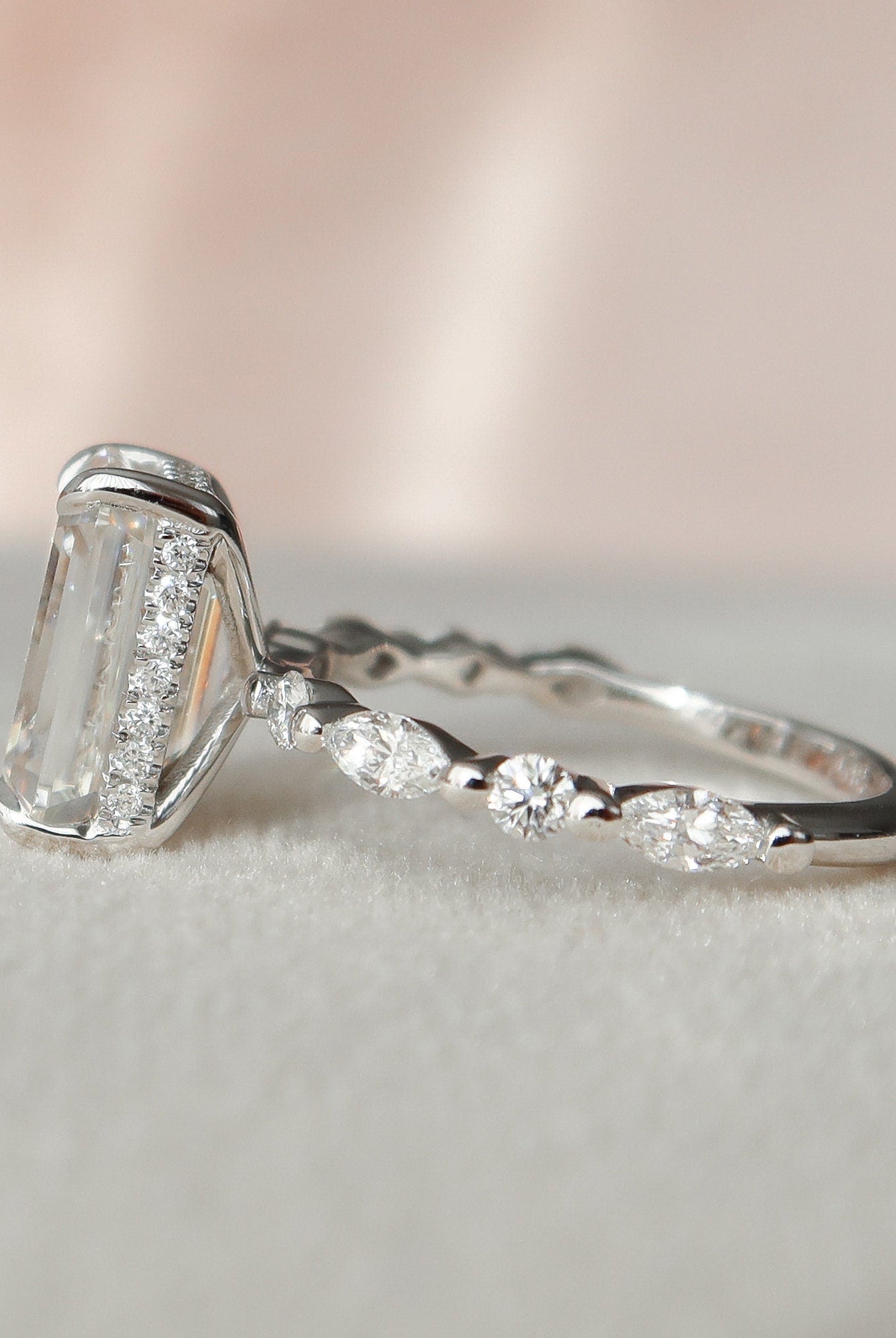 Pave Band Engagement Ring