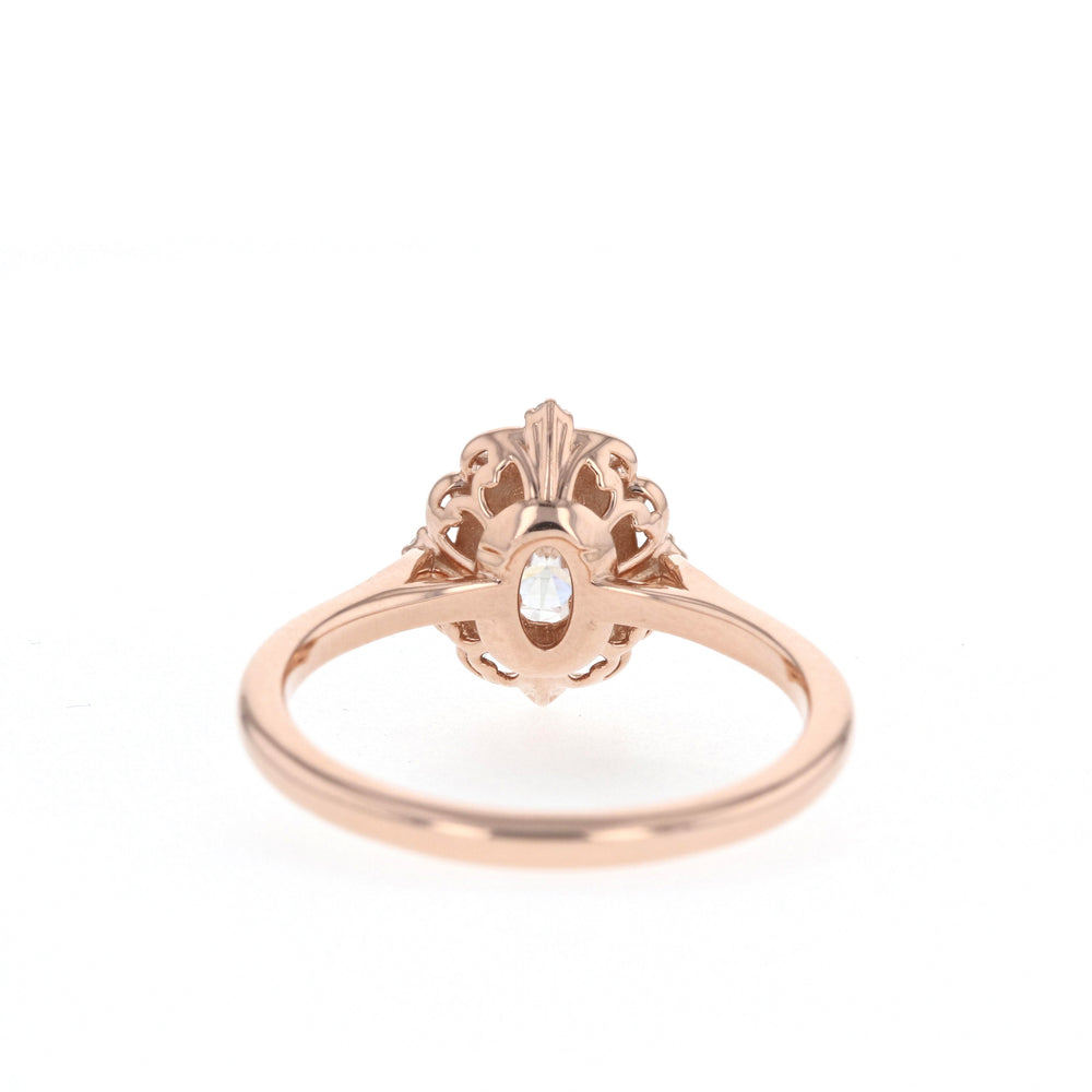 0.84CT Oval Solitaire Vintage Moissanite Diamond Engagement Ring