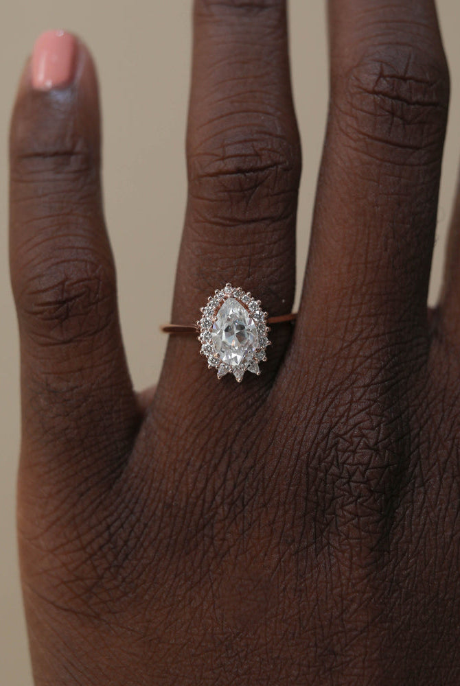 Pear Cluster Engagement Ring