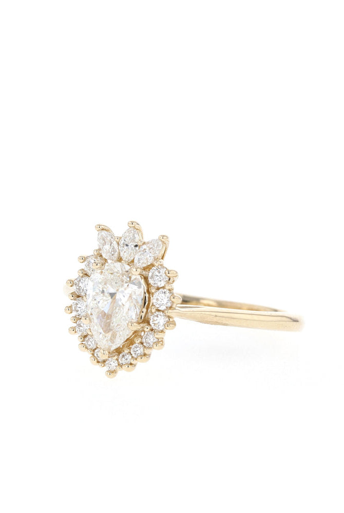 Pear Cluster Engagement Ring
