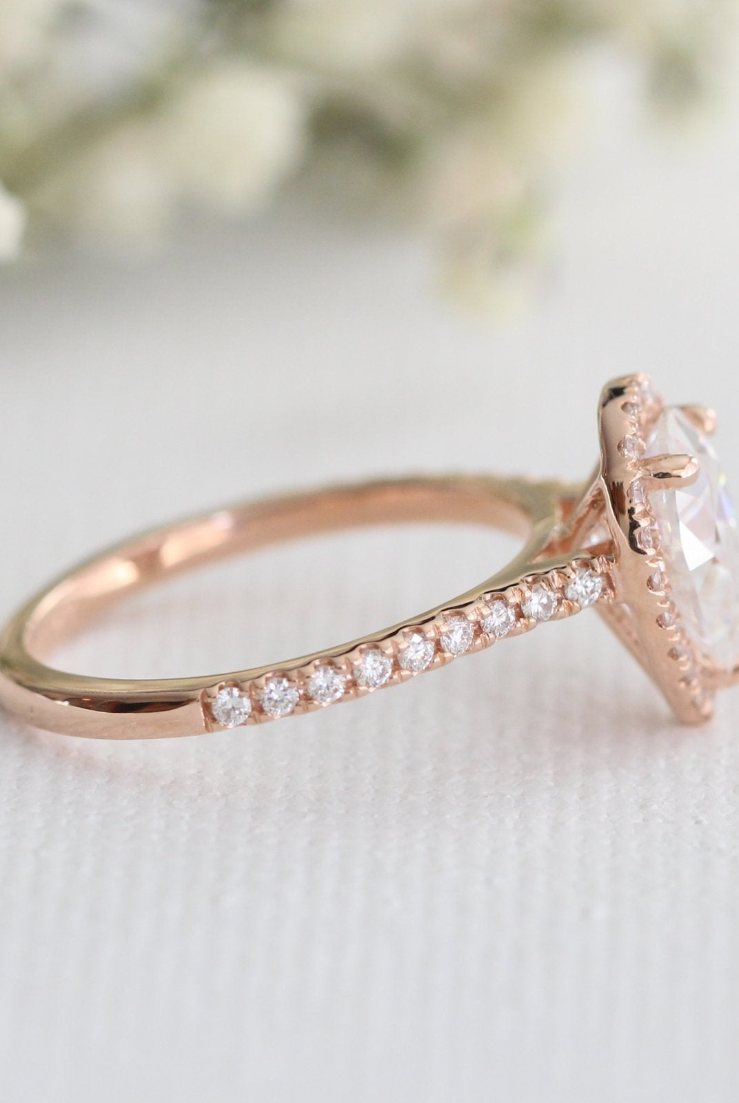 Pear Moissanite Engagement Ring