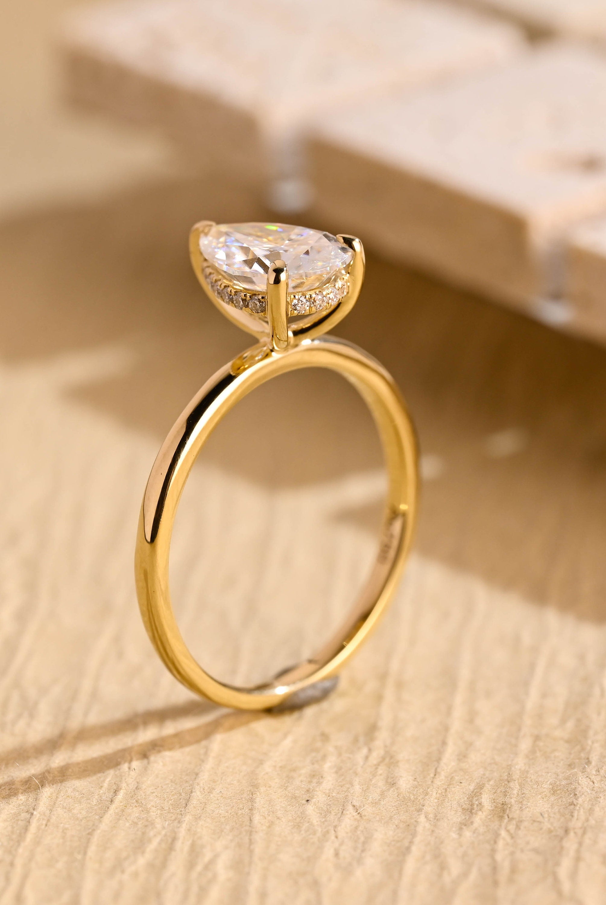 Hidden Halo Solitaire Ring