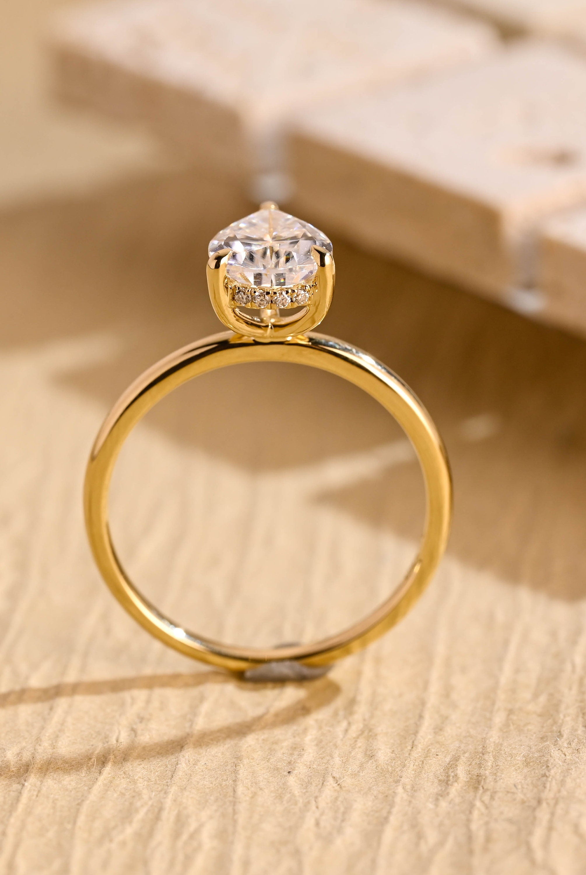Hidden Halo Solitaire Ring