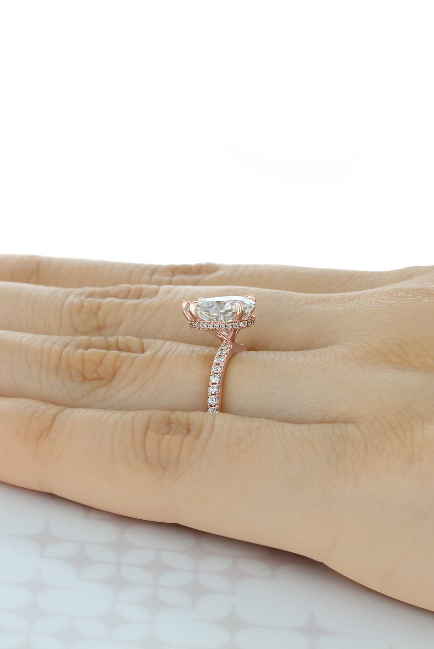 18K Rose Gold Moissanite Ring