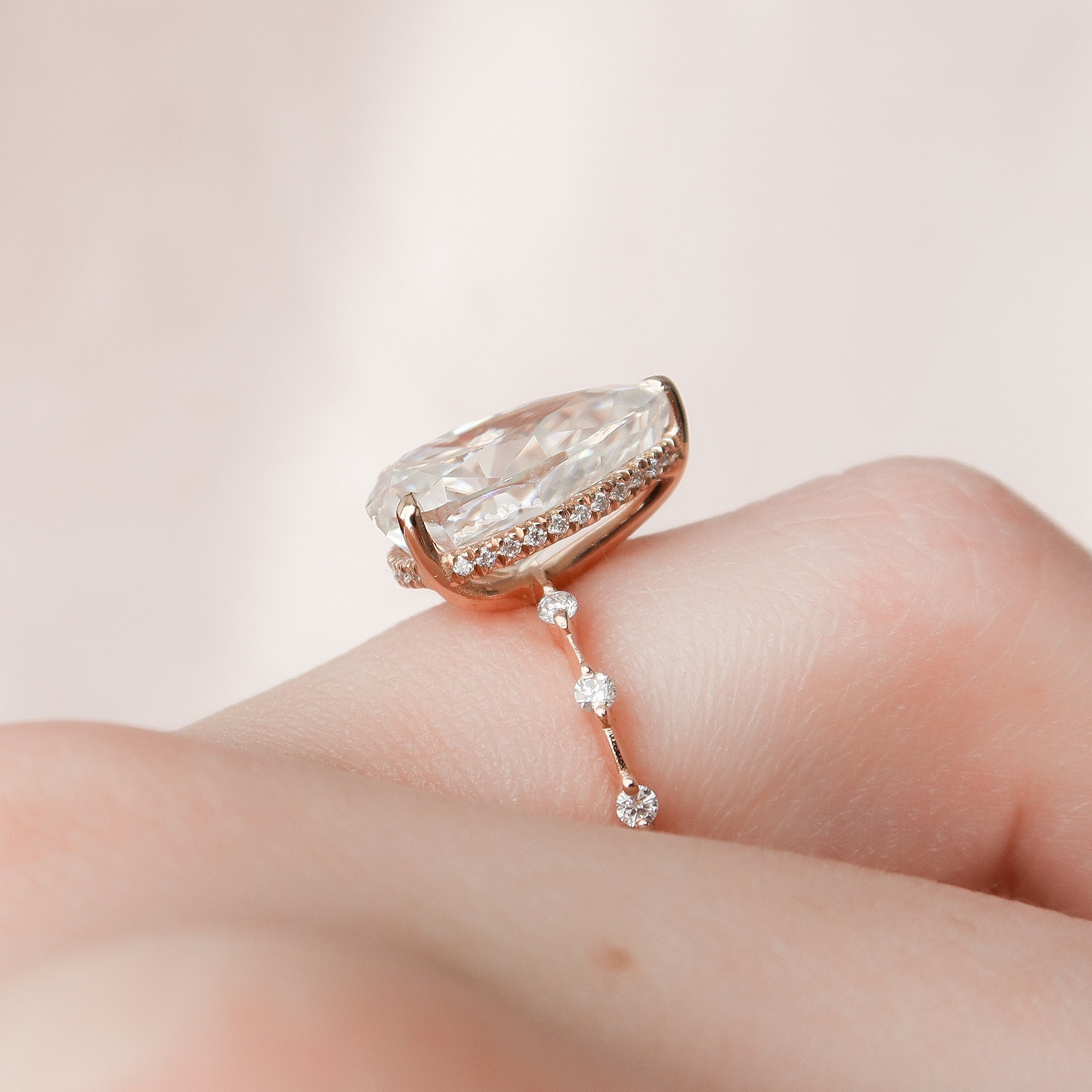 Hidden Halo Moissanite Ring