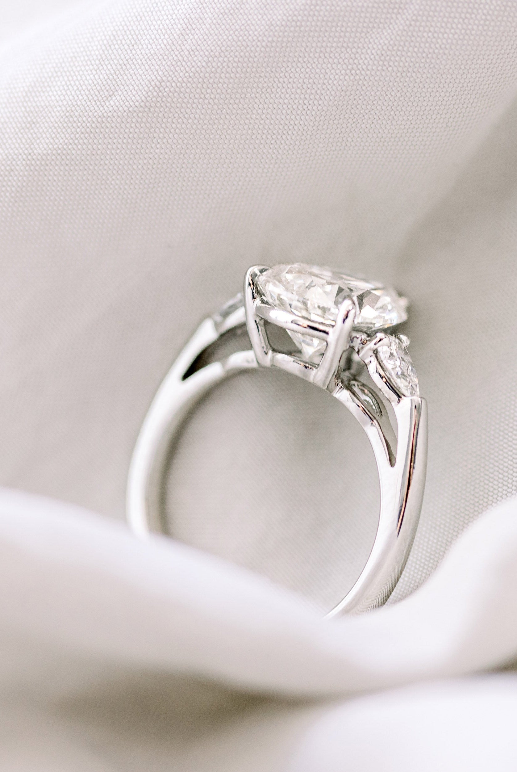 Pear Moissanite Engagement Ring