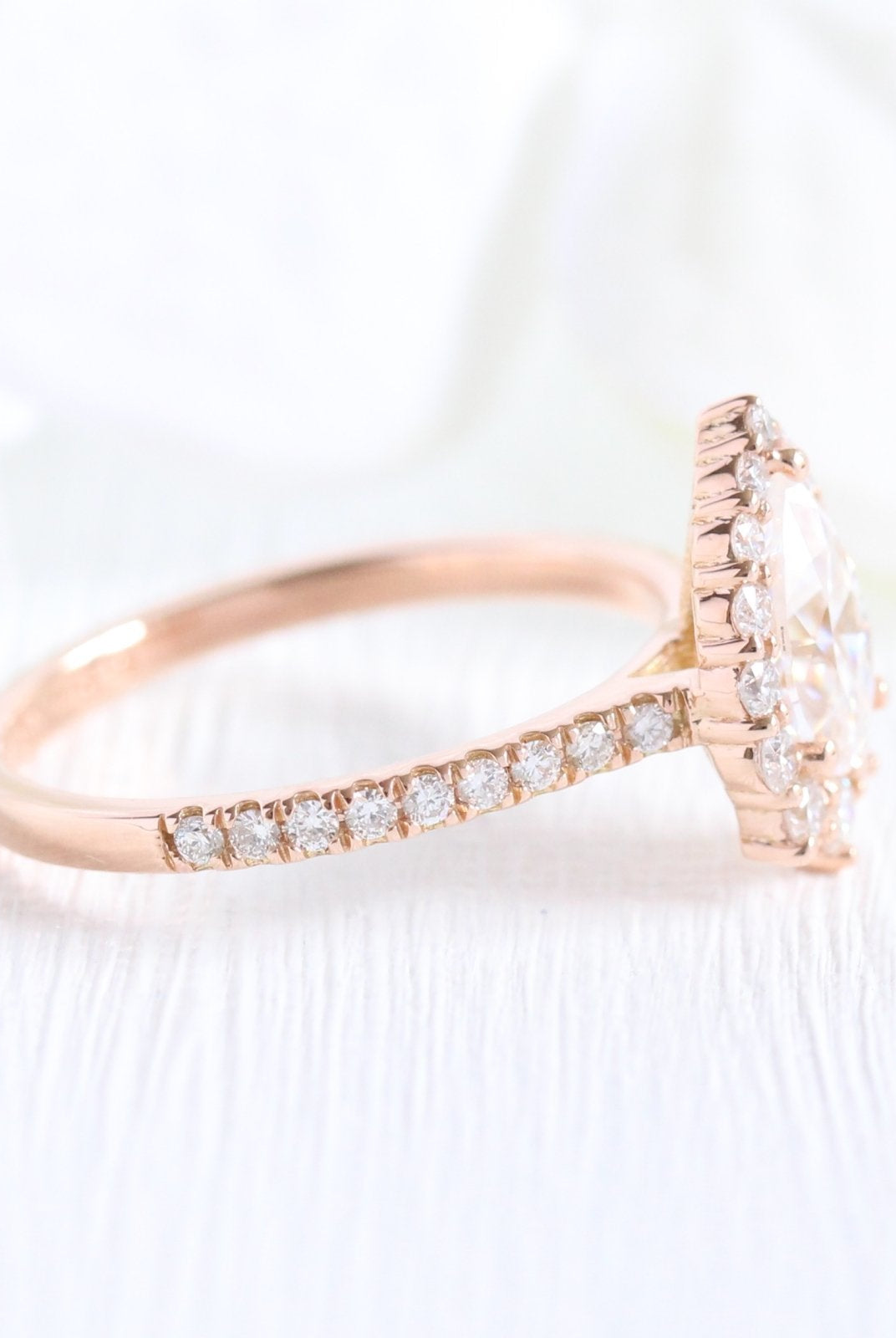 Pear Moissanite Engagement Ring