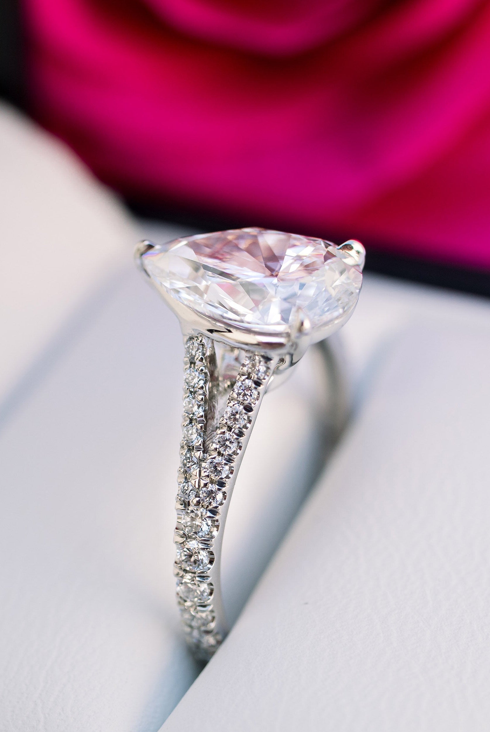 Pear Moissanite Engagement Ring