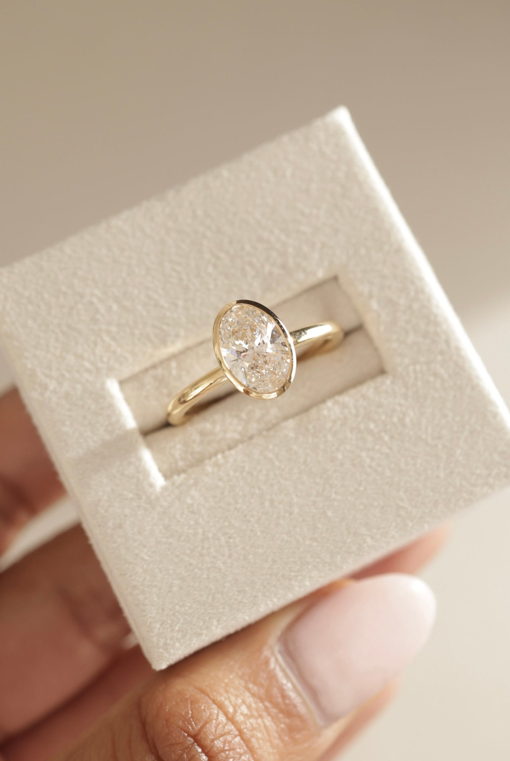 White Gold Pear Moissanite Ring