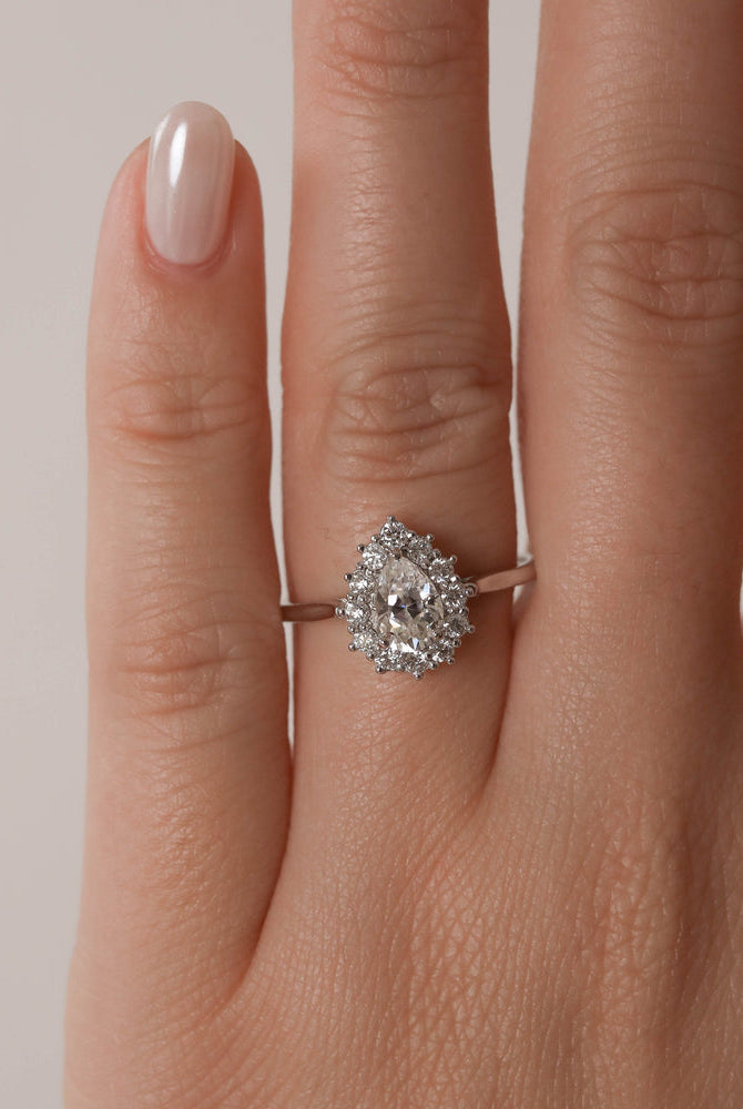 Pear Halo Engagement Ring