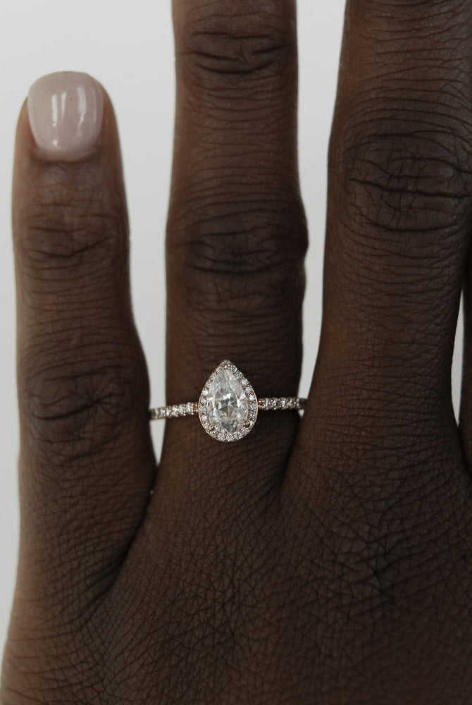 Pear Halo Engagement Ring