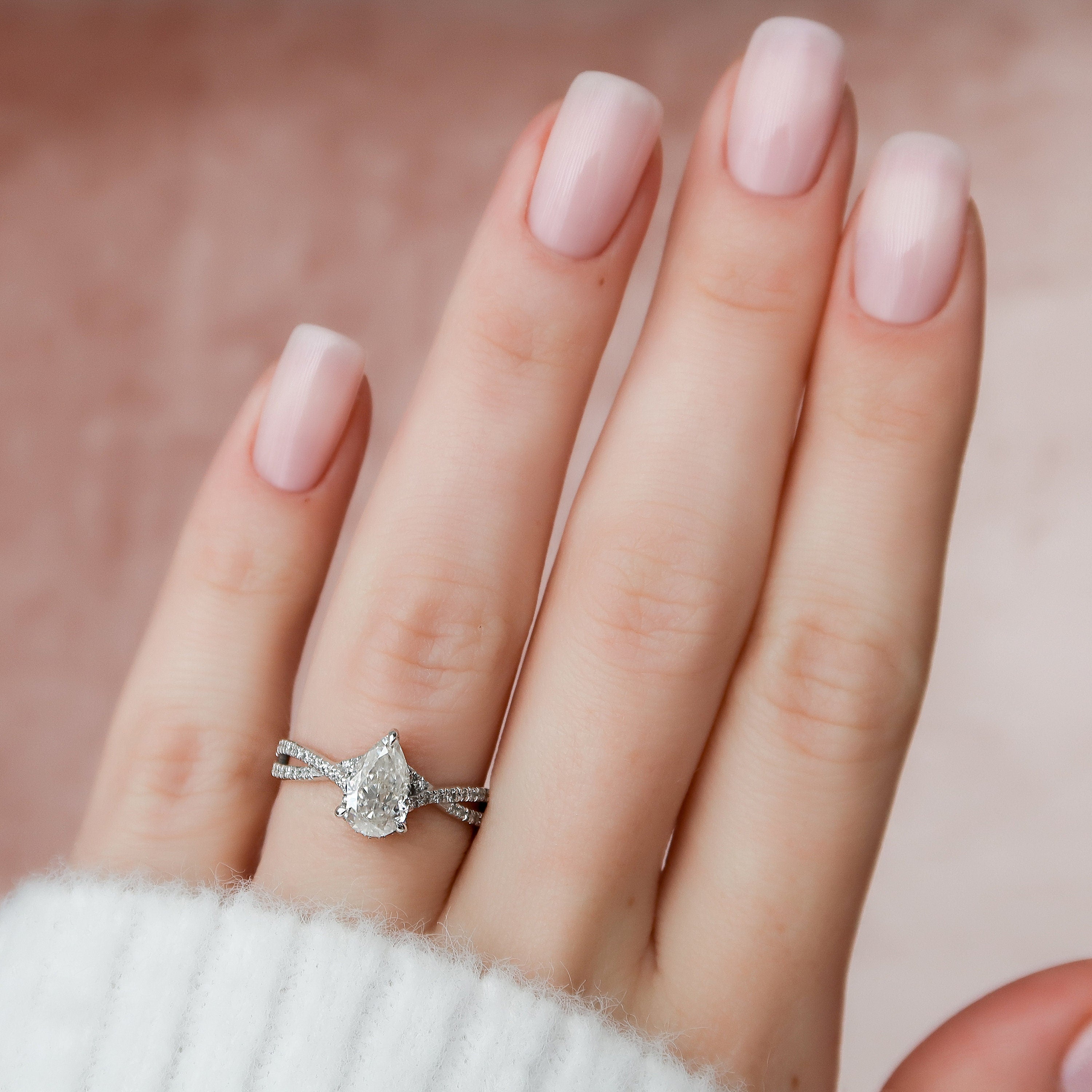 Split Shank Moissanite Ring