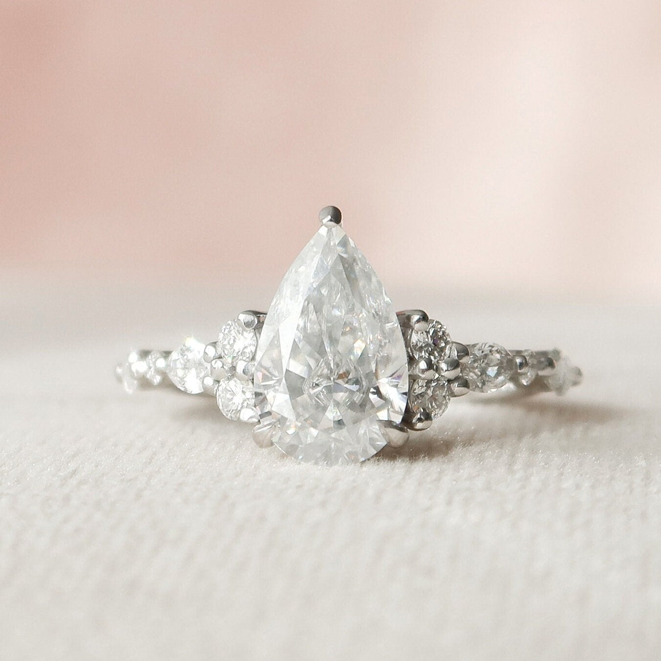 Pear Shape Moissanite Ring