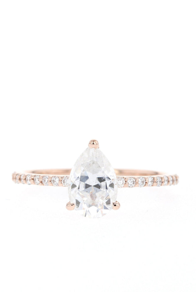 Pear Cut Moissanite Engagement Ring