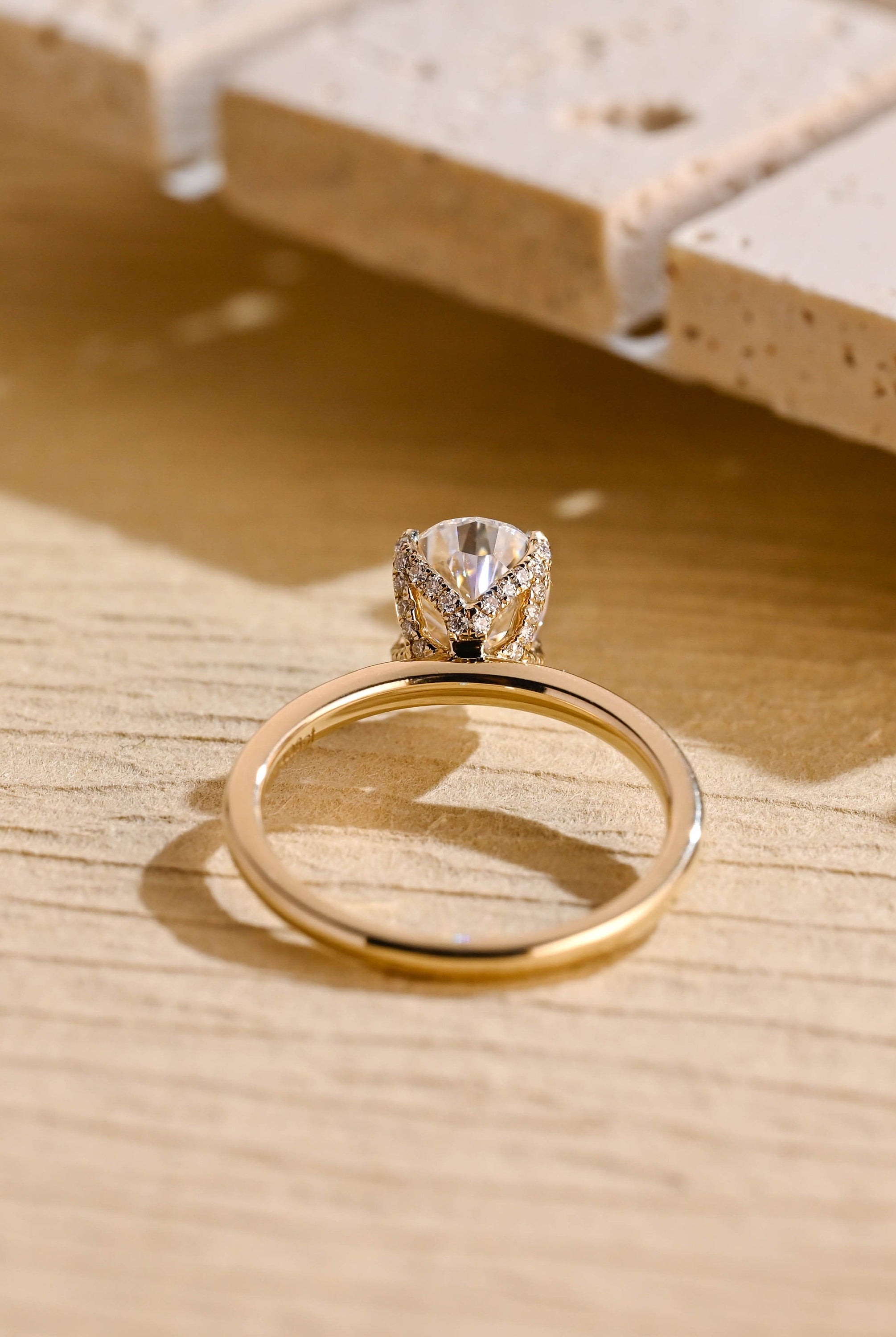 Pear Shape Moissanite Engagement Ring