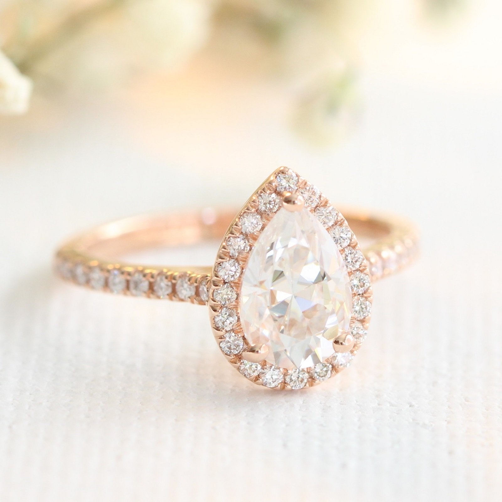 Pear Shaped Diamond Ring