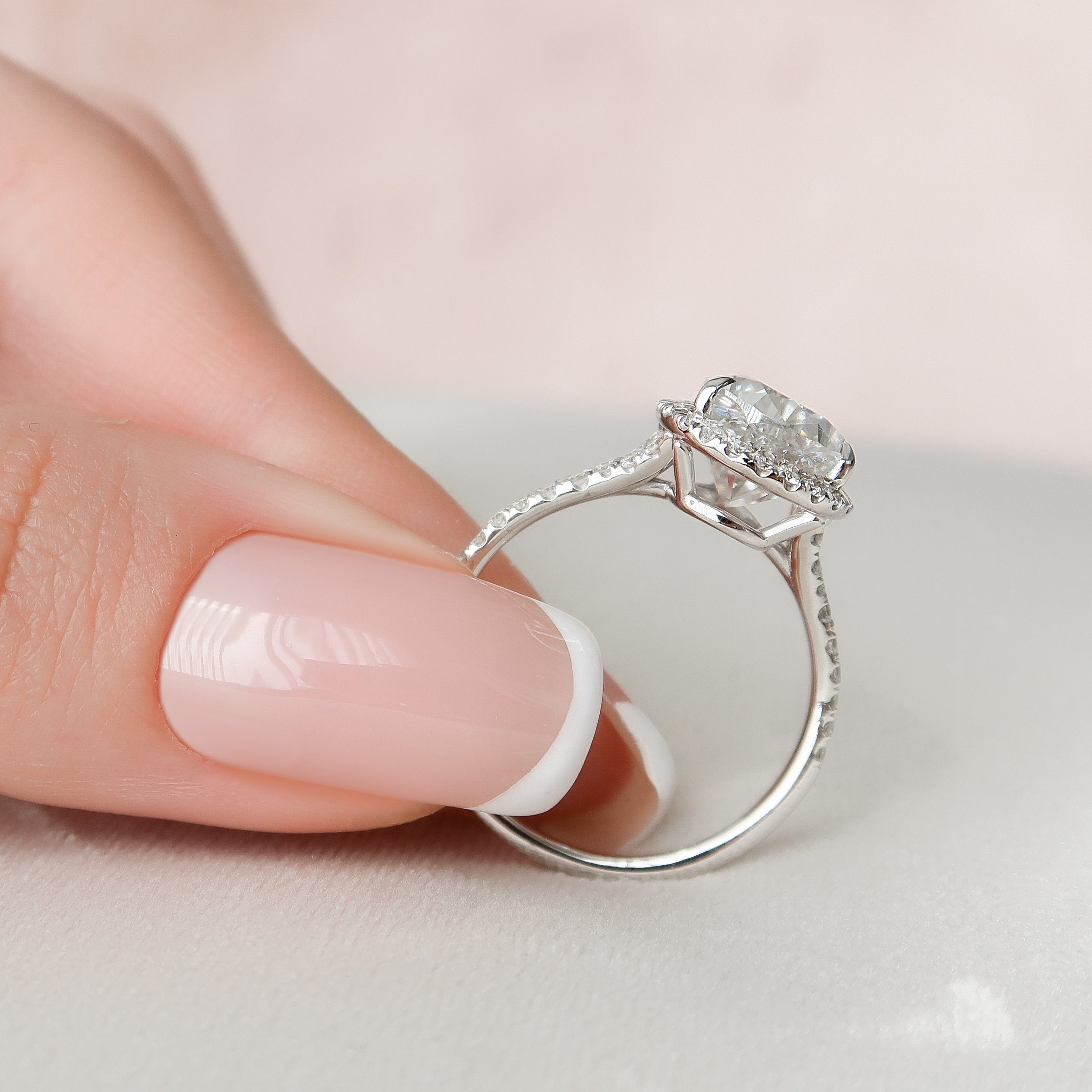 Pear Engagement Ring in Solid Gold