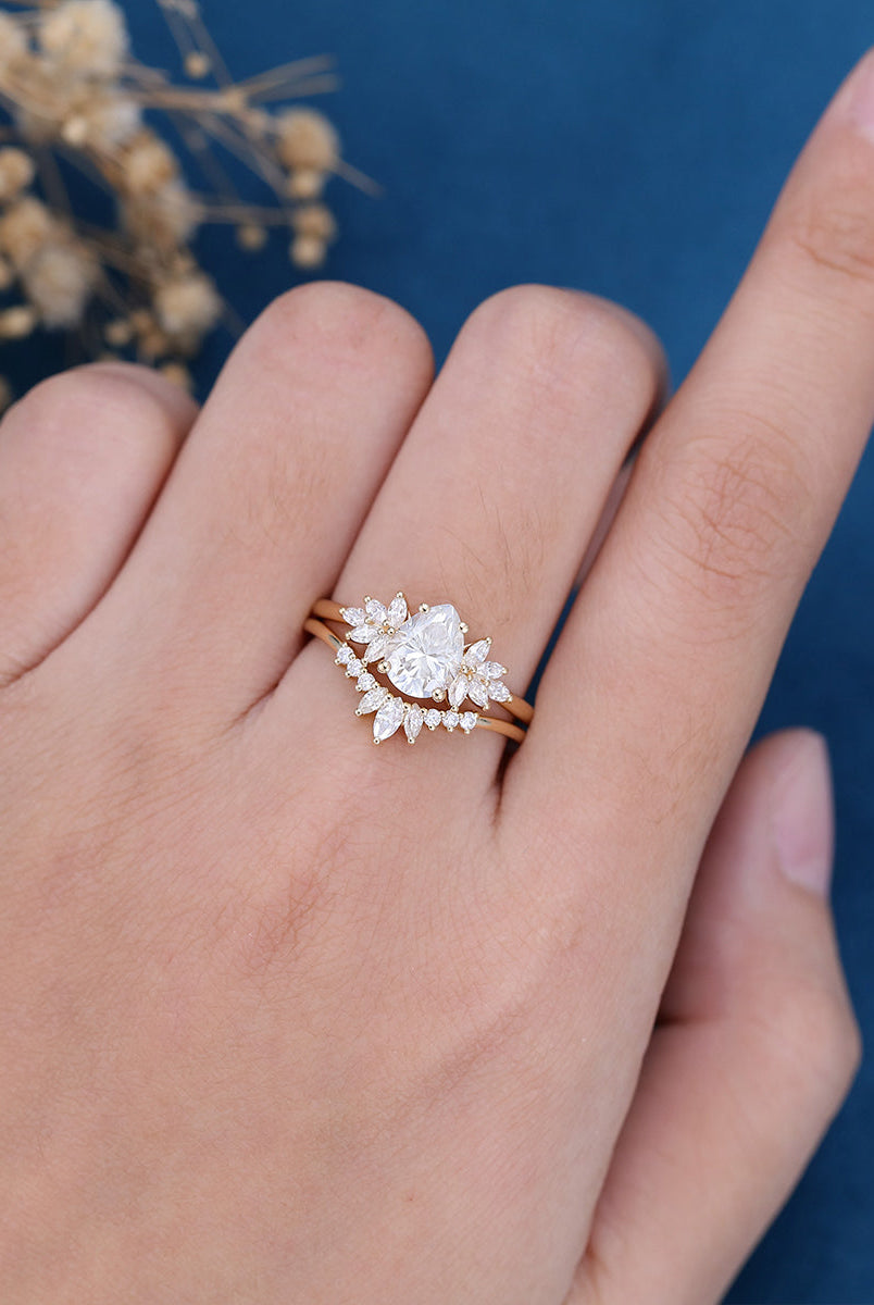 1-0-ct-oval-shaped-moissanite-cluster-bridal-set