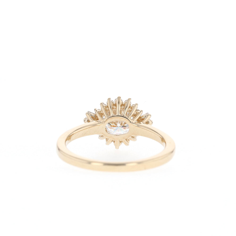 1.05CT Round Cluster Moissanite Diamond Engagement Ring