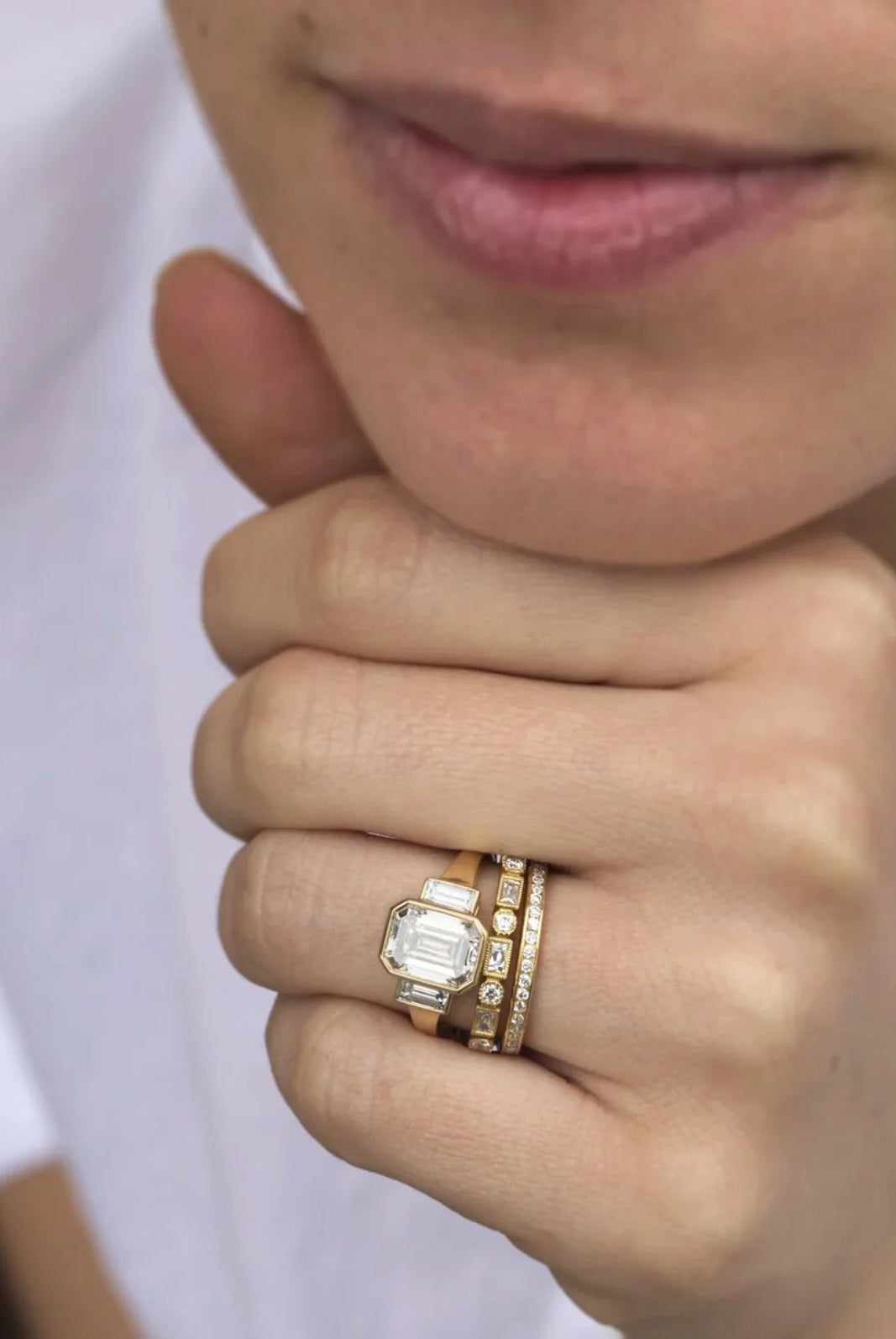 Emerald Cut Five Stone Ring