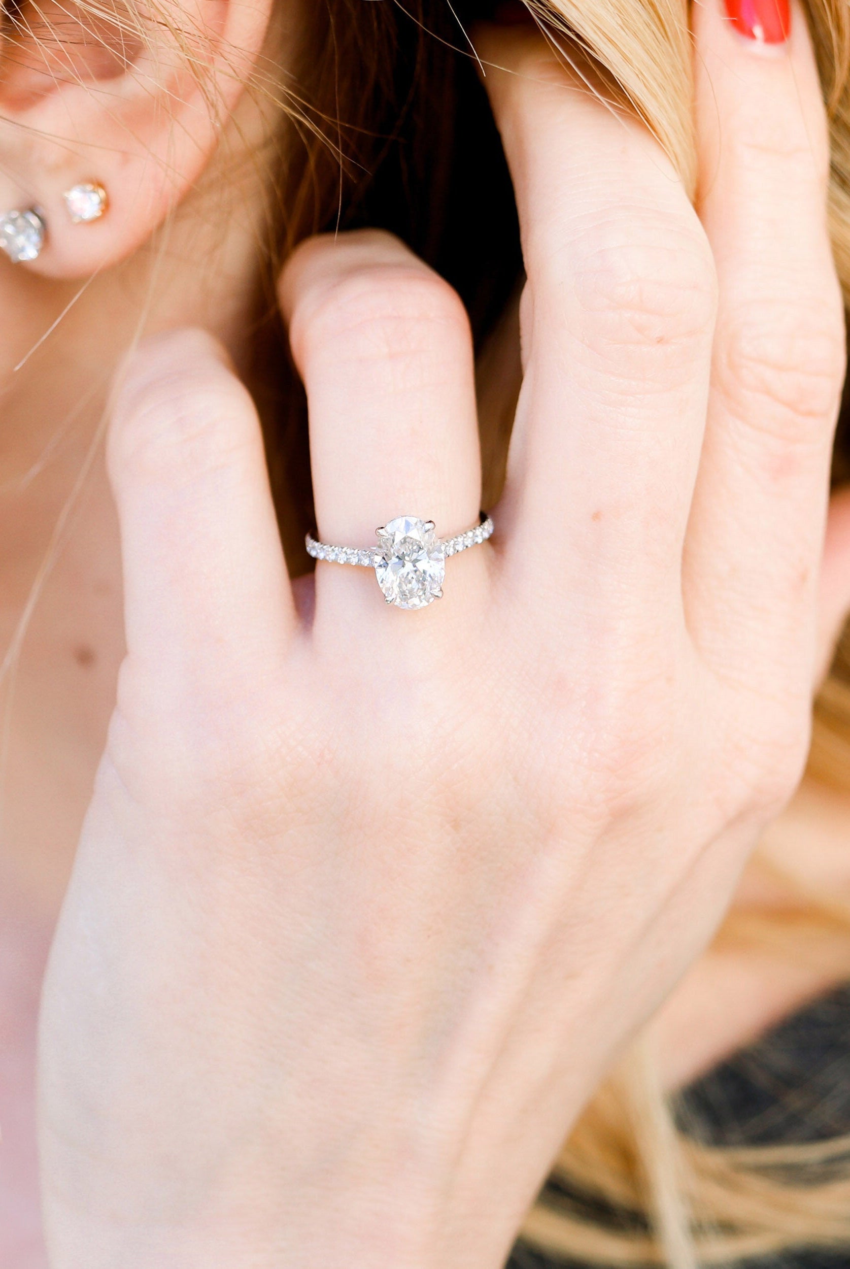 Pave Band Engagement Ring