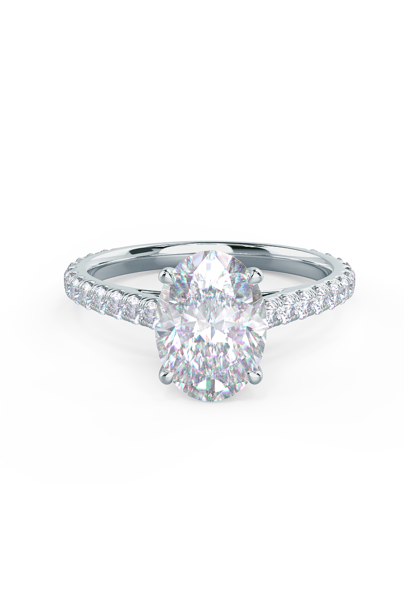 Pave Band Engagement Ring