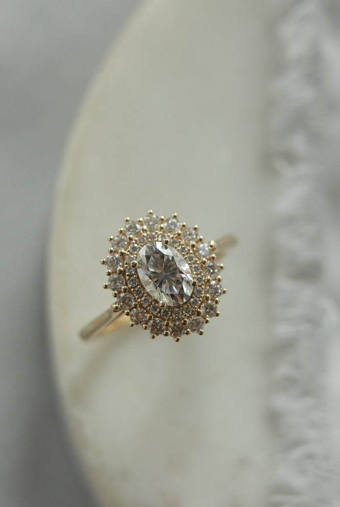Double Halo Engagement Ring