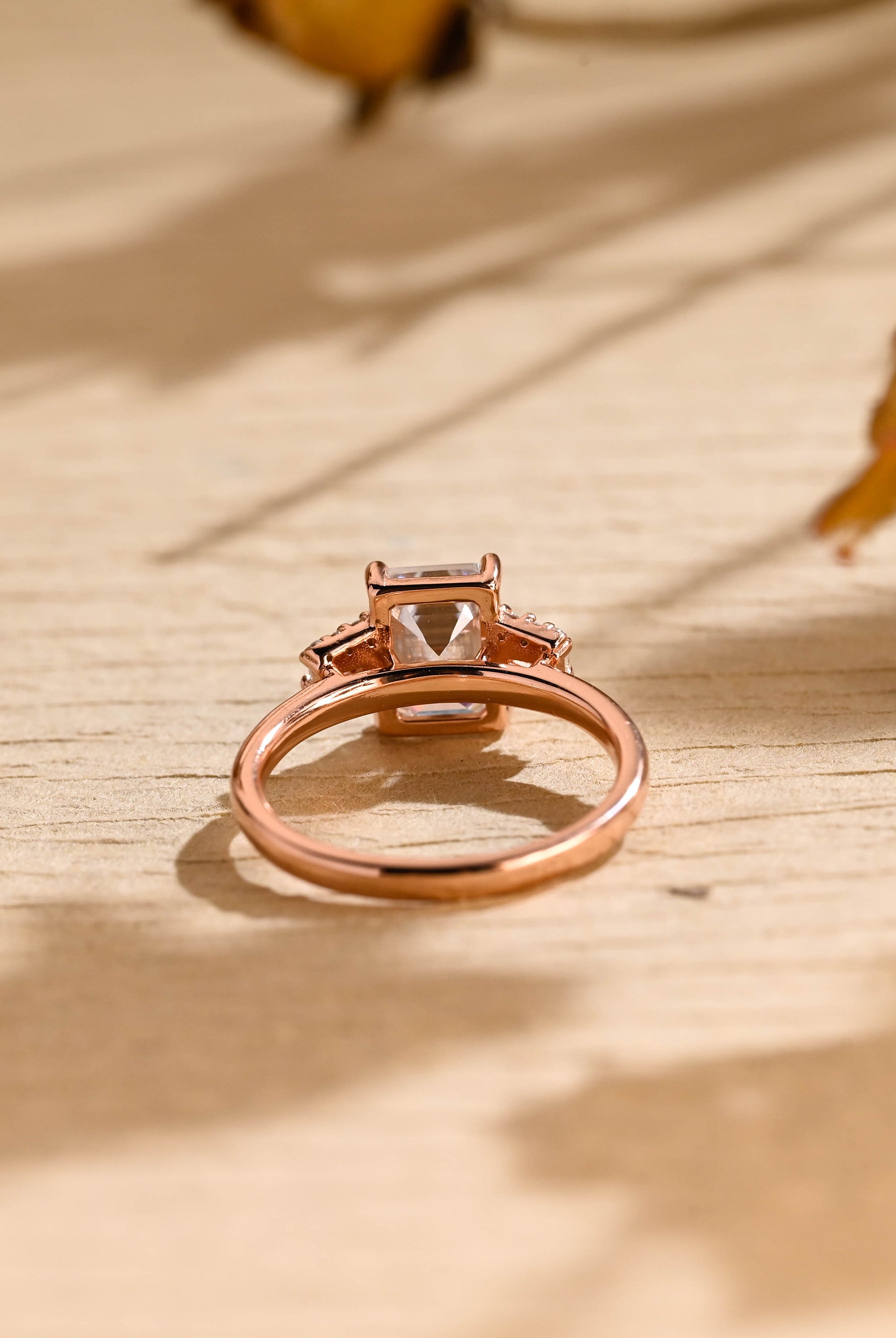Emerald Cut Moissanite Ring