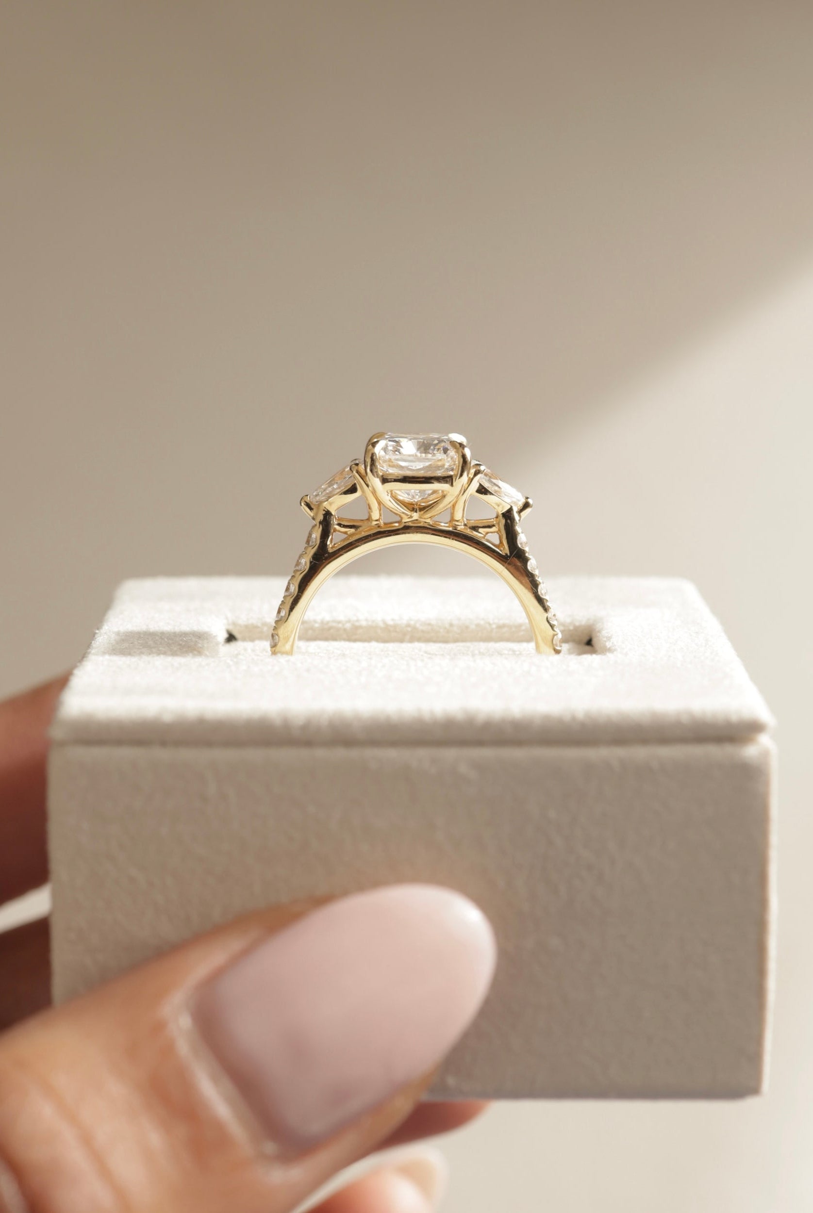 Elongated Cushion Moissanite Ring