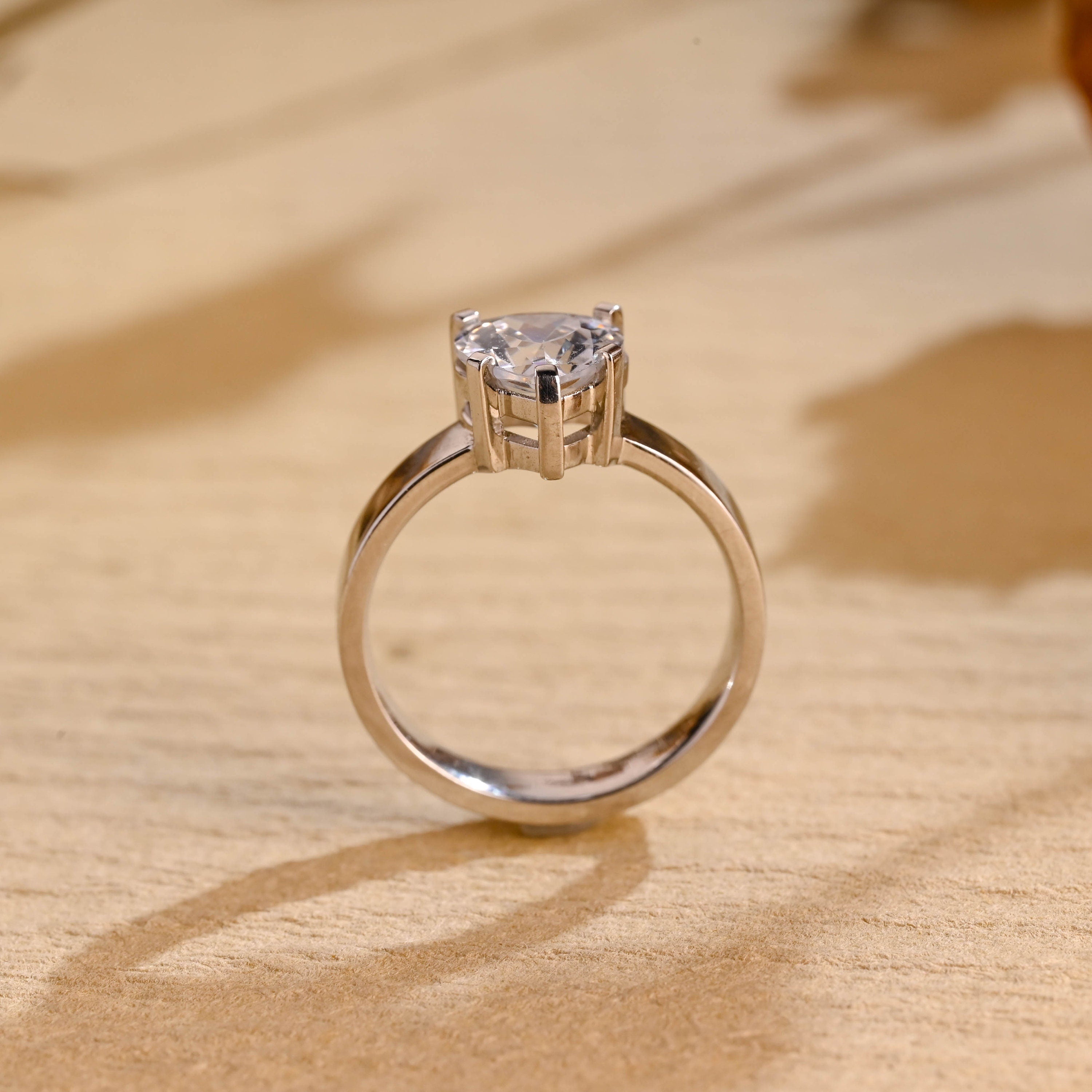 Thick Band Engagement Ring