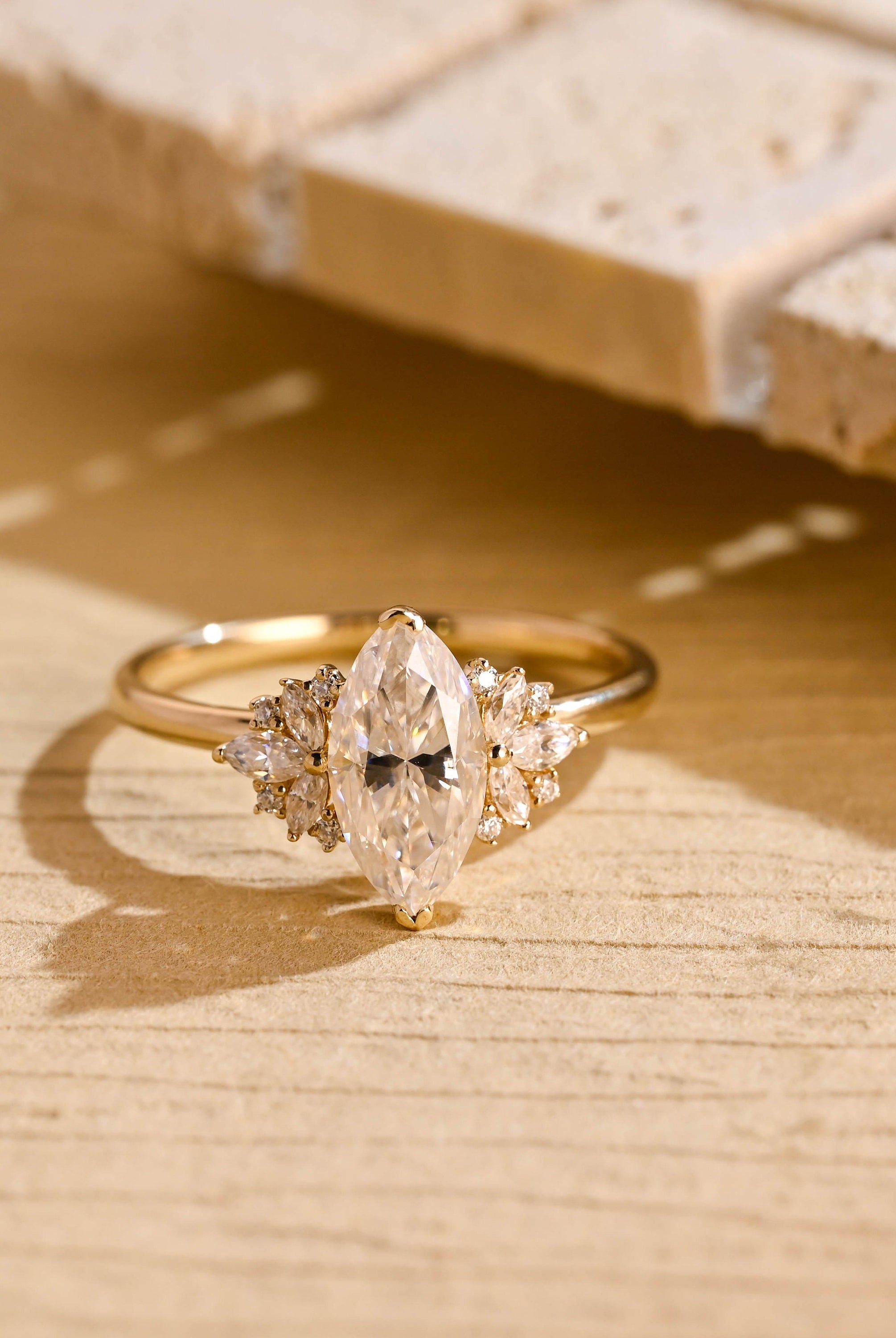 1 Carat Marquise Moissanite Ring