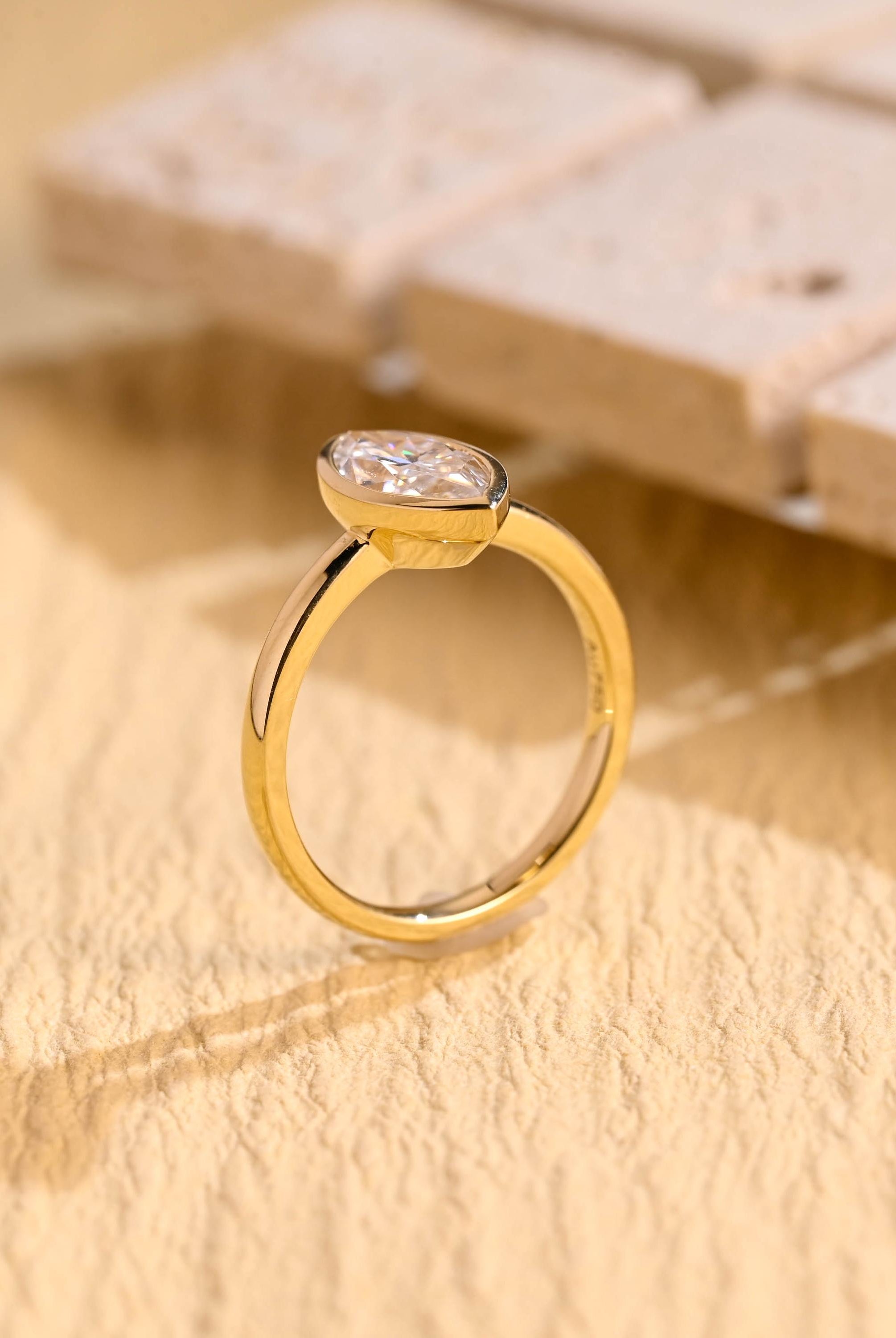 Marquise Shaped Moissanite Ring