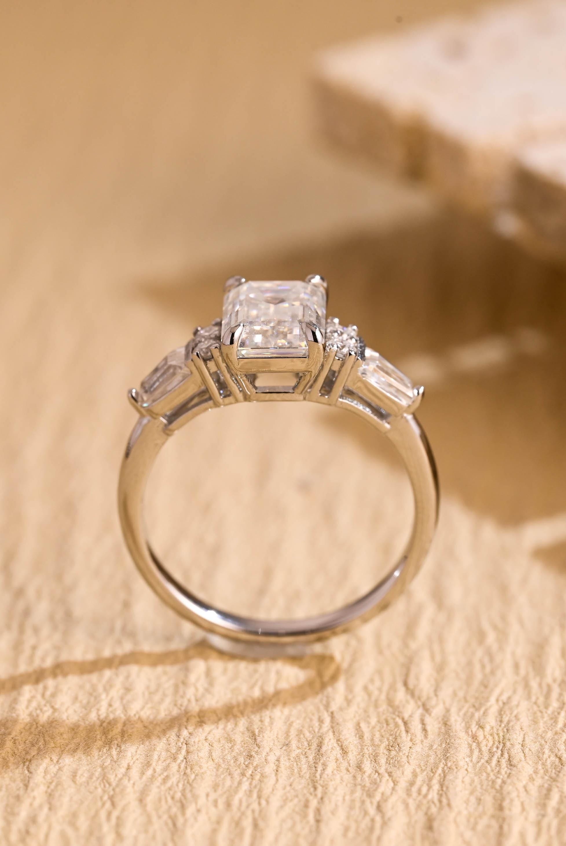 Unique Moissanite Engagement Ring