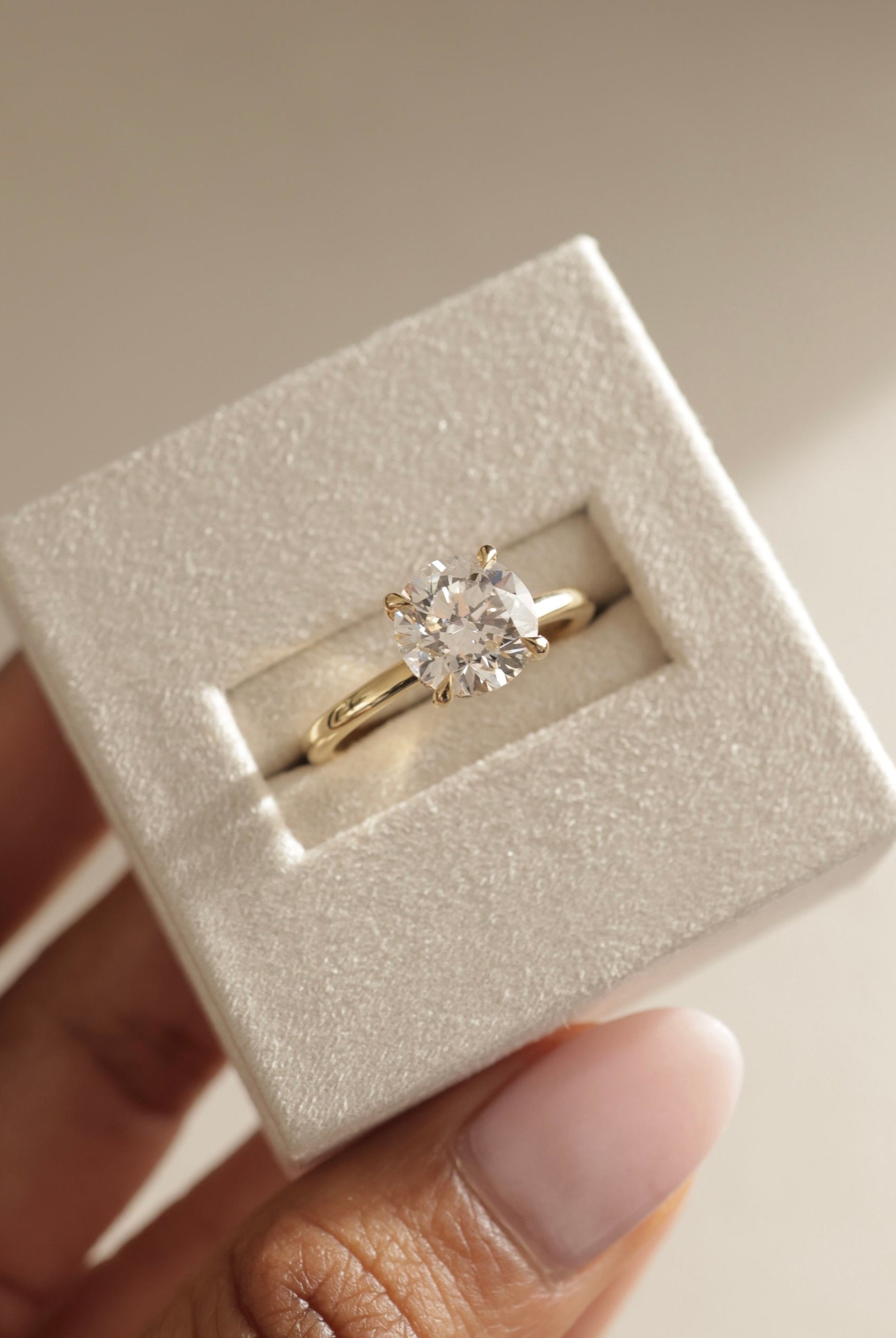 Moissanite Hidden Halo Engagement Ring