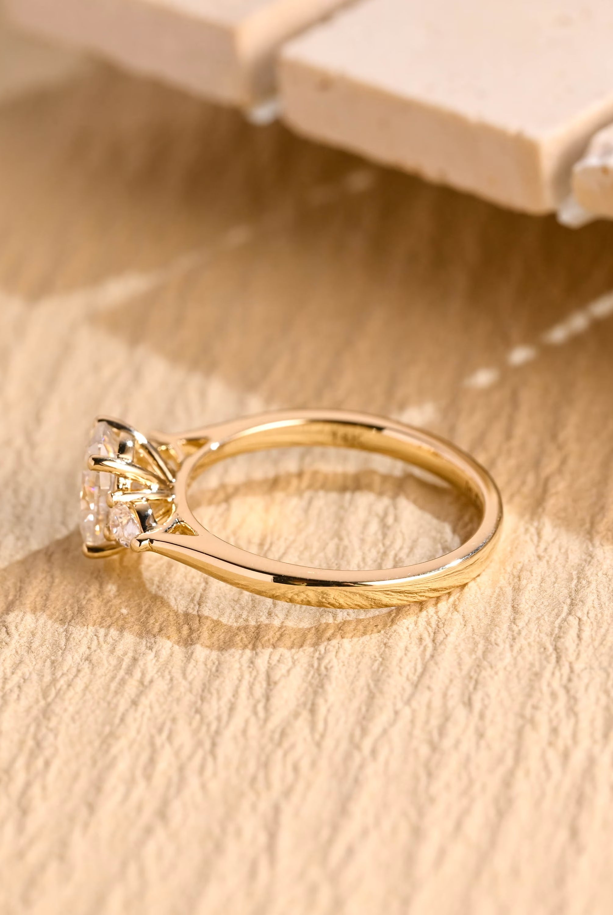 Shop Three Stone Moissanite Engagement Rings USA