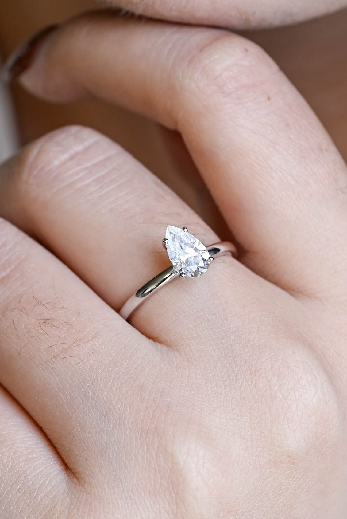 Luxury Pear Moissanite Ring