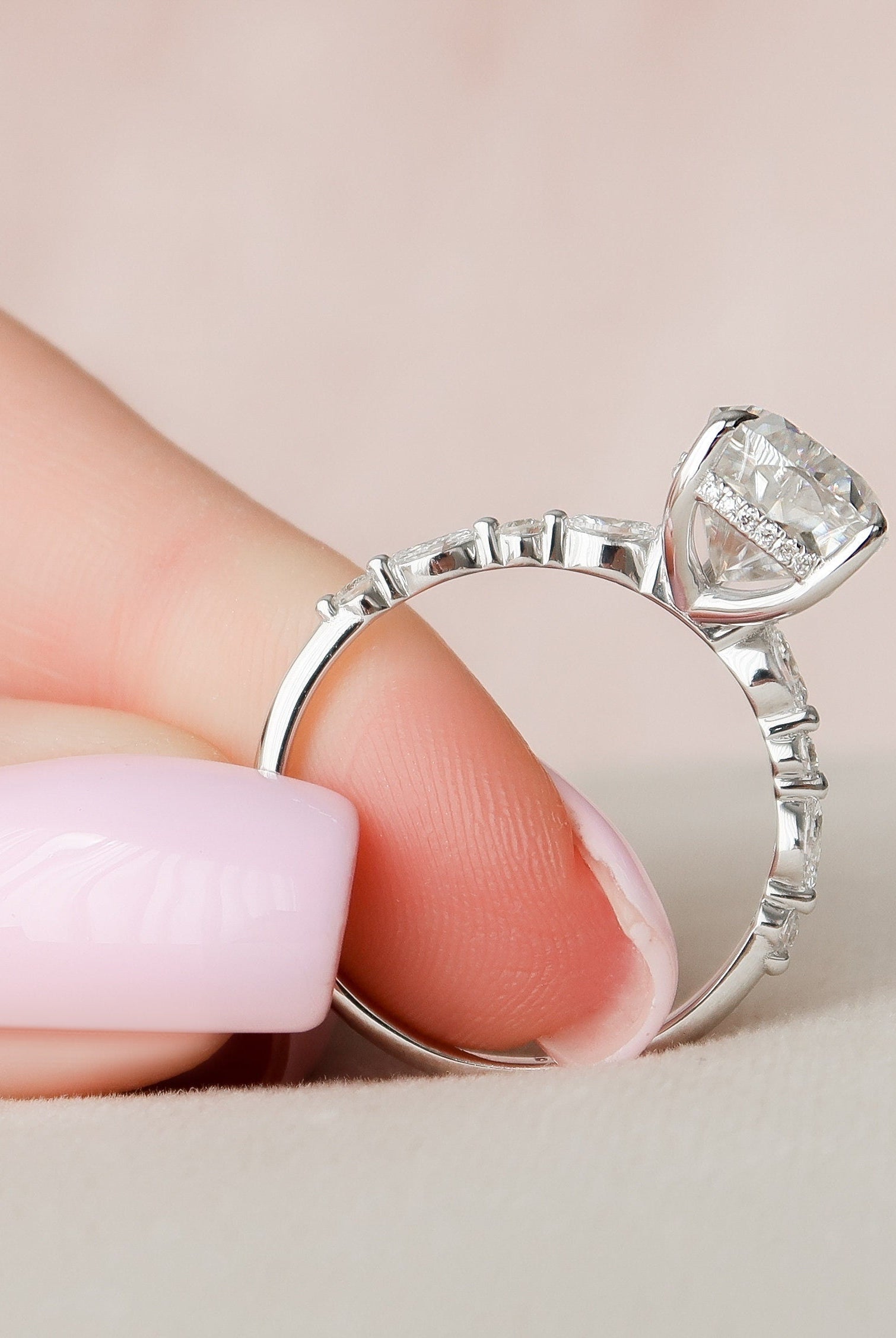Moissanite Diamond Engagement Ring