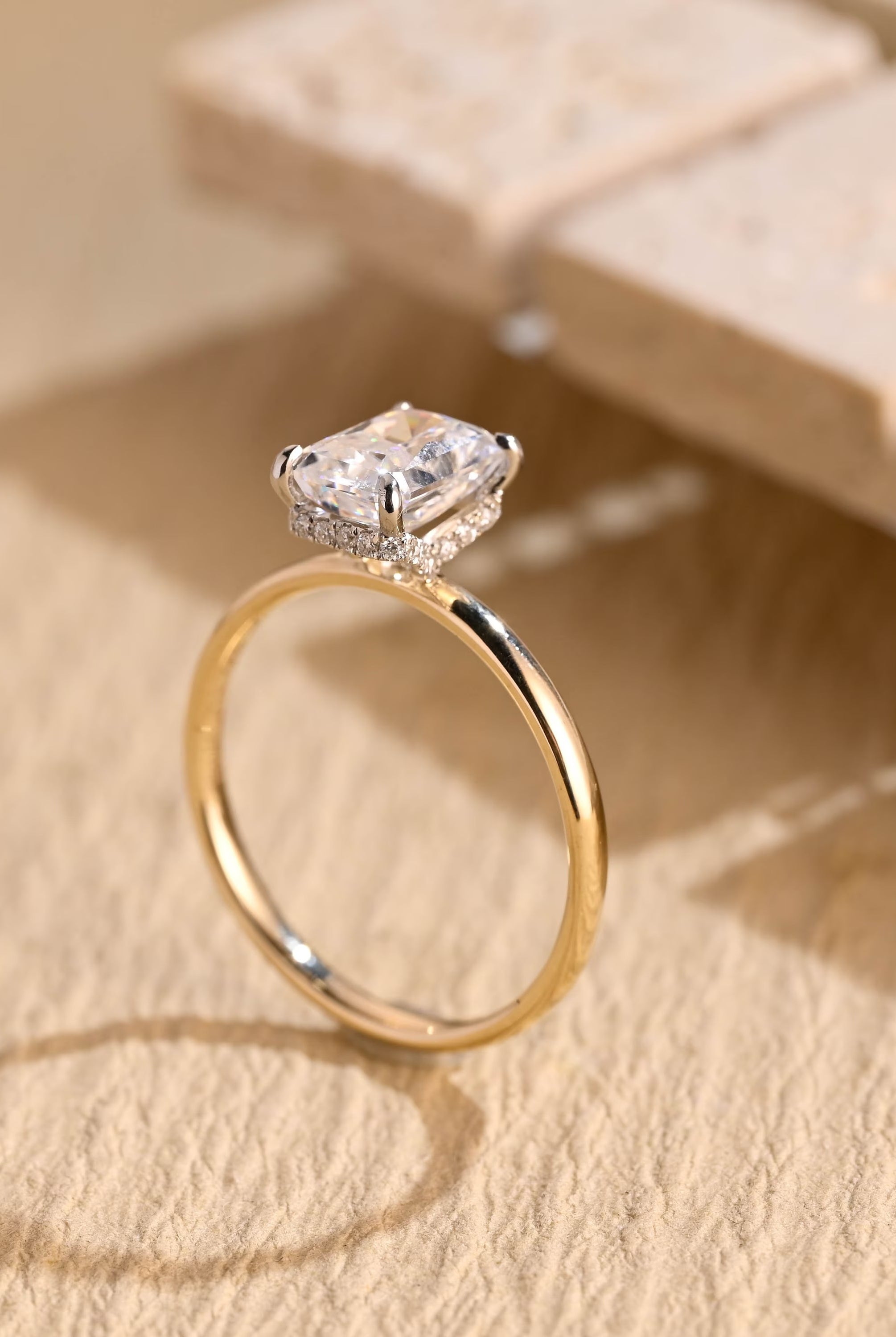 Radiant Cut Halo Ring