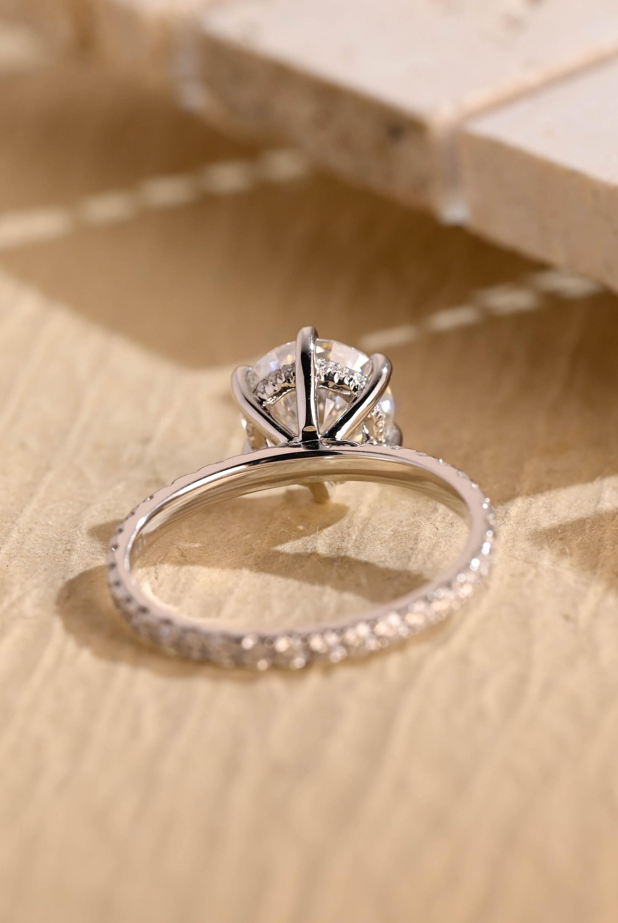 Best Round Hidden Halo Moissanite Ring